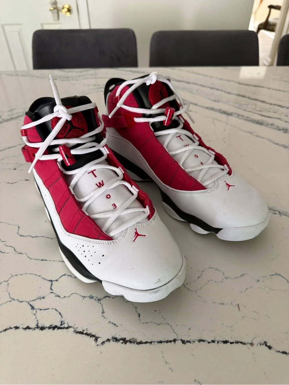 Nike Air Jordan Red White Black Basketball Shoes - Men's 11 Size